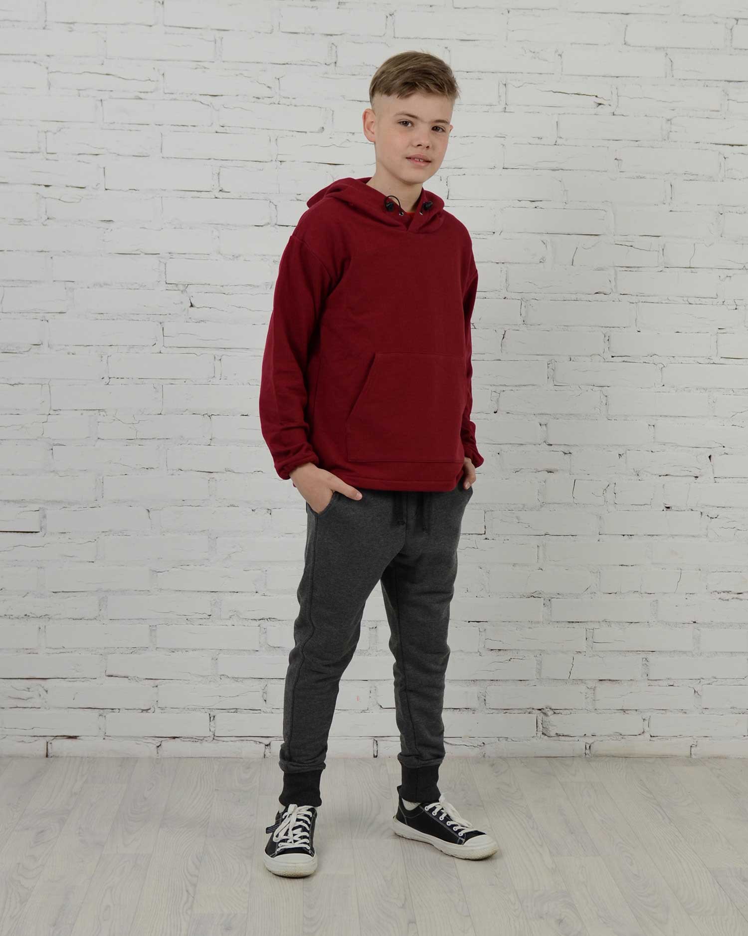 Трикотажні джогери для хлопчика та підлітка, колір ГРАФІТ - фото
