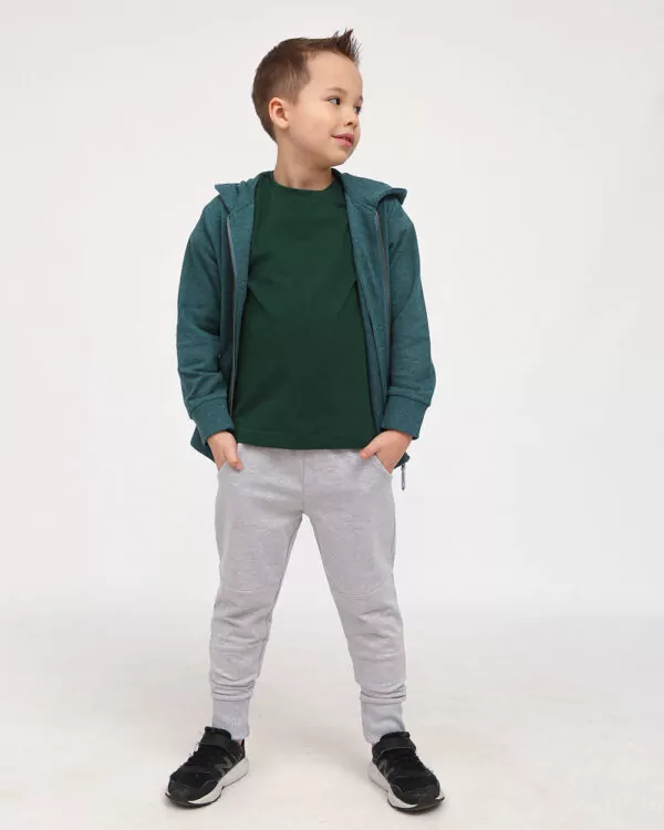 Трикотажні джогери для хлопчика, колір СВІТЛО-СІРИЙ меланж