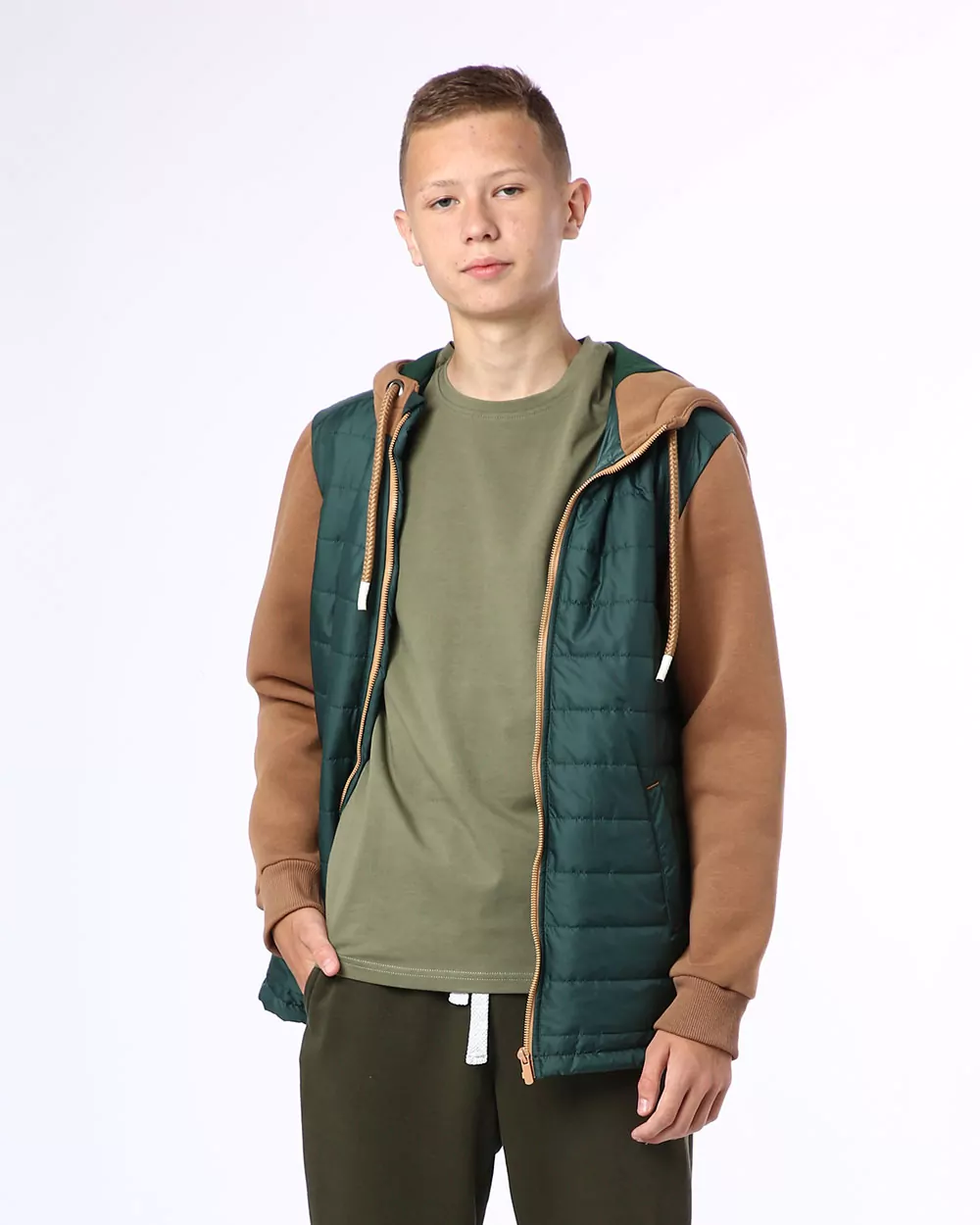 Демісезонна куртка для хлопчика та підлітка, колір СМАРАГДОВИЙ - фото