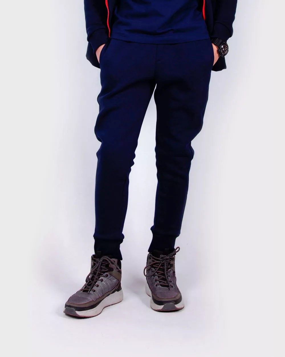 Трикотажні штани з начосом  для хлопчика та підлітка, колір СИНІЙ - фото