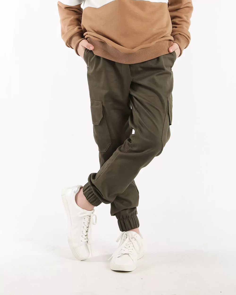 Штани карго для підлітка, колір ХАКІ - фото